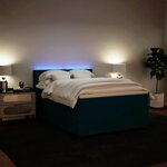 vidaXL Sommier à lattes de lit et matelas bleu 140x190 cm velours