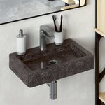 vidaXL Lavabo mural noir 38x24x6 5 cm marbre