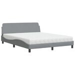 vidaXL Lit avec matelas gris clair 160x200 cm tissu