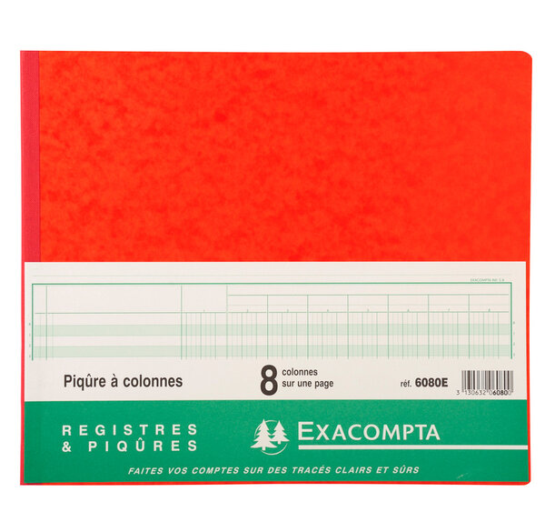 Piqure 27x32 cm 8 Colonnes 80 pages EXACOMPTA