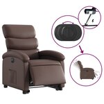 vidaXL Fauteuil inclinable électrique marron similicuir