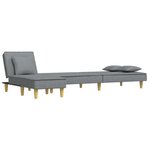 vidaXL Canapé-lit en forme de L gris clair 255x140x70 cm tissu
