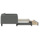 vidaXL Lit de jour avec gigogne et tiroirs gris foncé 90x190 cm tissu