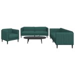 vidaXL Ensemble de canapés 3 Pièces vert foncé tissu