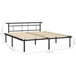 vidaXL Cadre de lit sans matelas noir métal 200x200 cm
