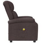 vidaXL Fauteuil de massage Marron foncé Tissu