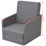 vidaXL Fauteuil convertible gris clair tissu