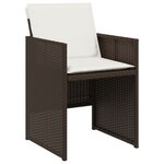 vidaXL Ensemble à manger de jardin et coussins 17 Pièces marron rotin