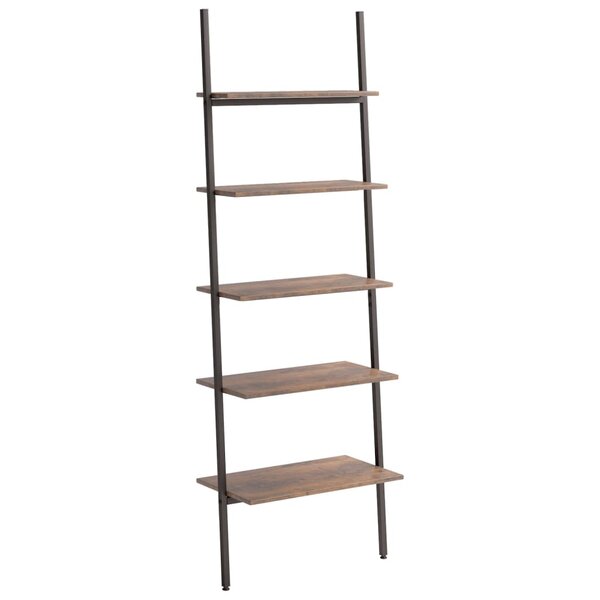 vidaXL Étagère inclinée à 5 niveaux Marron foncé et noir 64x34x185 5cm