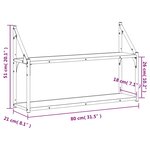 vidaXL Étagère murale 2 niveaux chêne fumé 80x21x51 cm bois ingénierie