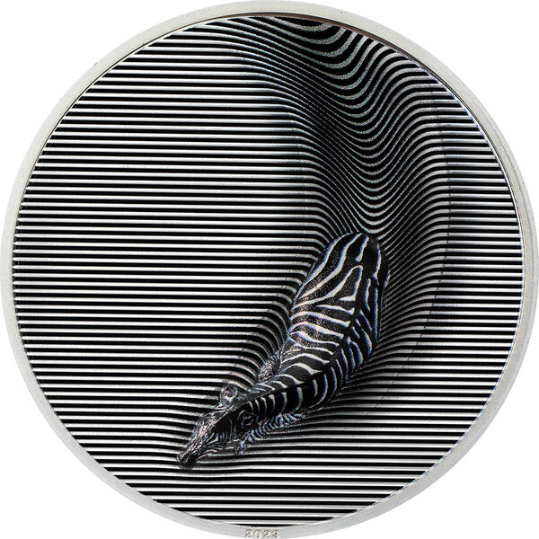 Pièce de monnaie en Argent 20 Dollars g 93.3 (3 oz) Millésime 2023 Camouflage of Nature ZEBRA