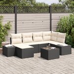 vidaXL Ensemble de canapé de jardin 6 pièces avec coussins marron en poly rattan