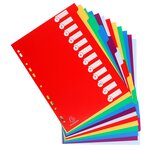Intercalaires Polypropylène Opaque Semi Rigide 12 Positions - A4 - Couleurs Assorties - X 15 - Exacompta