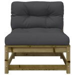 vidaXL Canapé de jardin avec coussins 2 places bois de pin imprégné