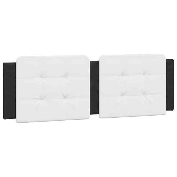 vidaXL Coussin de tête de lit blanc et noir 160 cm similicuir