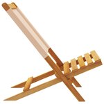 vidaXL Chaises de jardin pliantes lot de 4 beige tissu et bois massif