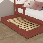 Tiroir de lit 120 x 200 avec sommier BUDDY - rouge brique