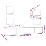 vidaXL Ensemble de meubles TV 6 Pièces Gris béton Bois d'ingénierie