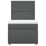 vidaXL Sommier à lattes de lit et matelas Gris foncé 90x190 cm Tissu