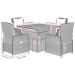 vidaXL Ensemble à manger de jardin avec coussins 5Pièces Beige poly rotin