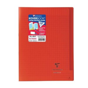 CLAIREFONTAINE Cahier piqûre Koverbook - 96 pages - 21 x 29,7 cm - 90 g - Rouge