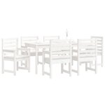 vidaXL Ensemble à dîner de jardin 7 Pièces blanc bois massif de pin