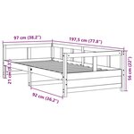 vidaXL Lit de jour naturel 90x190 cm bois de pin massif