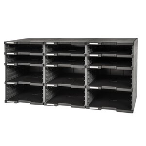 Module De Classement Modulodoc - Set 12 Cases Sans Tiroirs Ecoblack - Gris Foncé - Exacompta