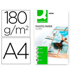 Papier photo q-connect jet d'encre glacé brillant a4 18     0g/m2 compatible toute imprimante paquet 20 feuilles