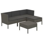 vidaXL Salon de jardin 5 Pièces avec coussins résine tressée gris