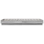 vidaXL Cadre de lit avec lumières LED sonoma gris 75x190 cm