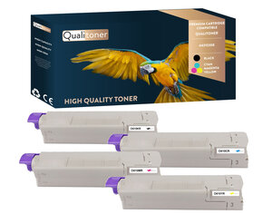 Qualitoner x4 toners 44315308 (noir + cyan + magenta + jaune) compatible pour oki