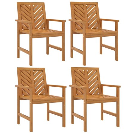 vidaXL Chaises à manger de jardin lot de 4 bois massif d'acacia