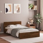 vidaXL Cadre de lit avec tête de lit chêne marron 120x200 cm