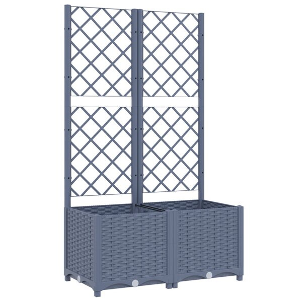 vidaXL Jardinière avec treillis Gris foncé 80x40x136 cm PP