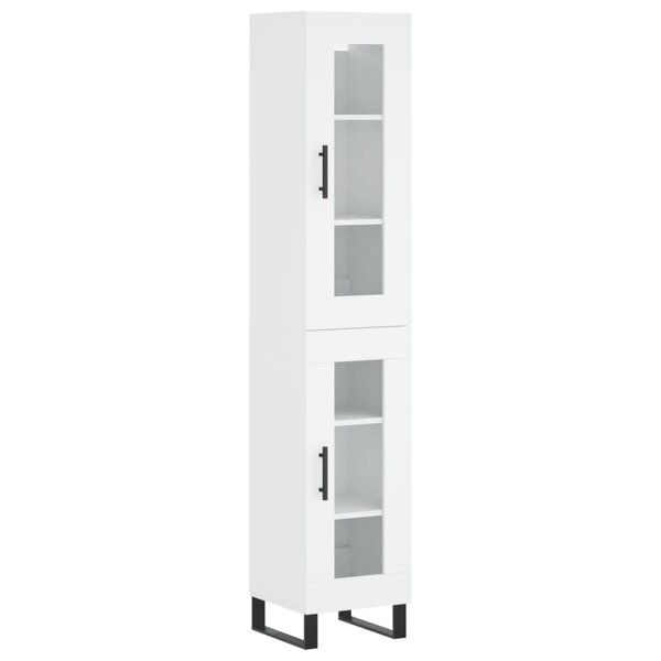 vidaXL Buffet haut Blanc 34 5x34x180 cm Bois d'ingénierie