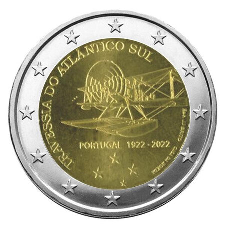 Monnaie 2 euros commémorative portugal 2022 - traversée atlantique sud
