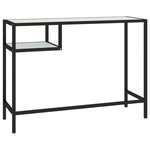 Bureau table poste de travail meuble d'ordinateur informatique étude d'ordinateur marbre 100 x 36 x 74 cm verre trempé blanc 02_0023734