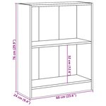 vidaXL Bibliothèque Blanc 60x24x76 cm Bois d'ingénierie