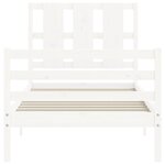 vidaXL Cadre de lit avec tête de lit blanc 90x200 cm bois massif
