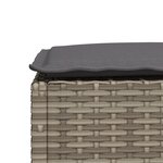vidaXL Tabouret de jardin et coussin gris 63 5x56x32 cm résine tressée