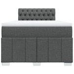 vidaXL Sommier à lattes de lit avec matelas Gris foncé 120x200cm Tissu