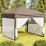 vidaXL Tente de réception pliable avec parois Taupe 3x3 m