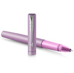 PARKER VECTOR XL Stylo roller  laque lilas métallisée sur laiton  recharge noire pointe fine  Coffret cadeau