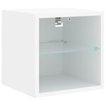 vidaXL Meubles TV muraux avec lumières LED 2 Pièces blanc 30x28 5x30 cm