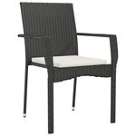 vidaXL Ensemble à manger de jardin coussins 7Pièces Noir Résine tressée