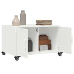 vidaXL Table basse blanc 68x50x43 5 cm acier laminé à froid