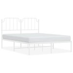 vidaXL Cadre de lit métal sans matelas et tête de lit blanc 140x200 cm