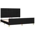 vidaXL Cadre de lit avec tête de lit Noir 160x200 cm Tissu