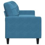 vidaXL Canapé à 3 places Bleu 210 cm Velours